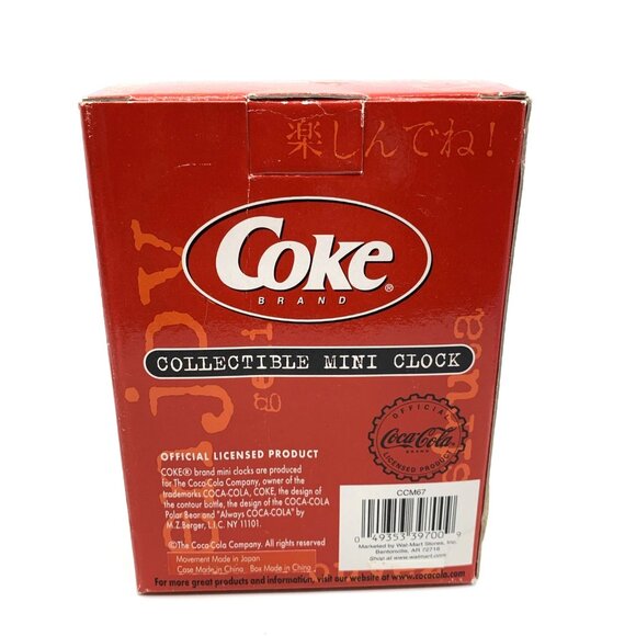 Coca-Cola Mini Clock Polar Bear w/Heart Vintage 2001 CCM67 3" Tested Working 377 - Picture 16 of 16